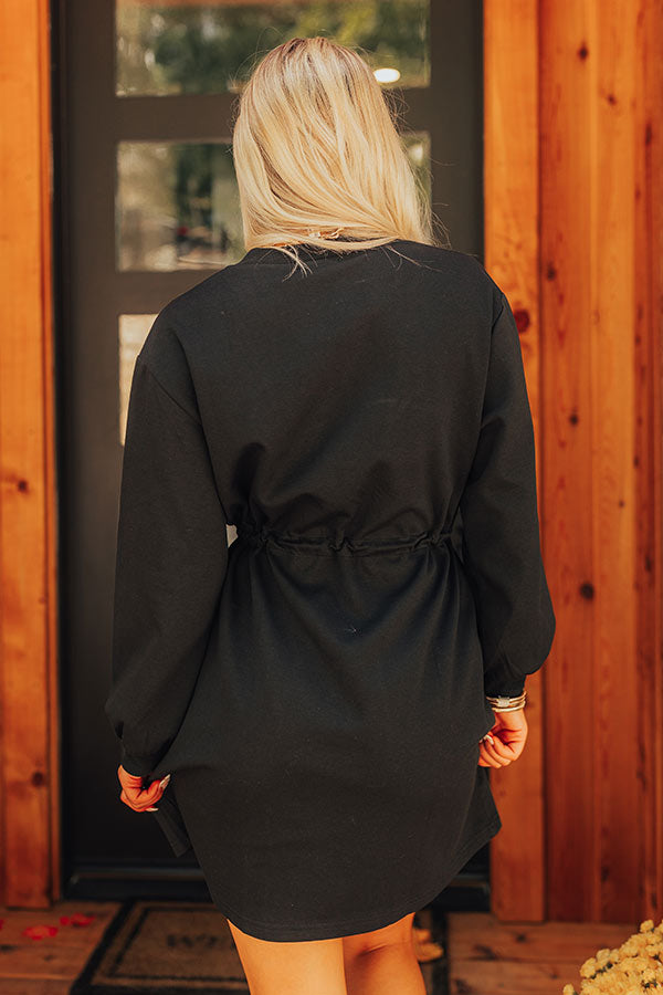Latte Run Drawstring Mini Dress in Black M / Black Latte Run Drawstring Mini Dress in Black M / Black