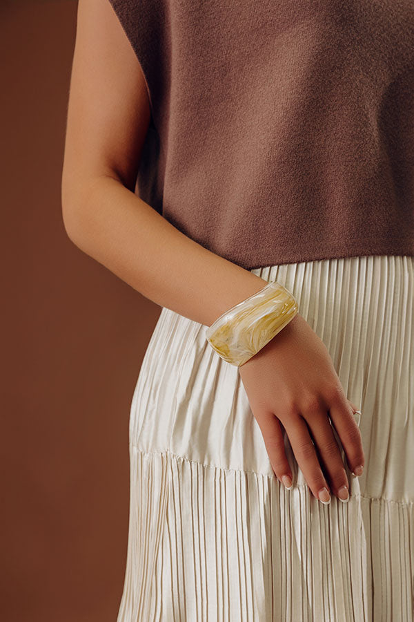 Boho Vibe Bangle Bracelet in Beige Image - 1