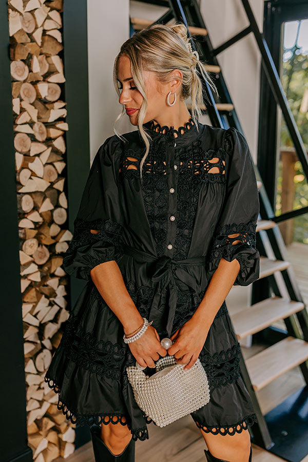 Candlelight Dinner Crochet Mini Dress in Black – Impressions Online Boutique Candlelight Dinner Crochet Mini Dress in Black – Impressions Online Boutique