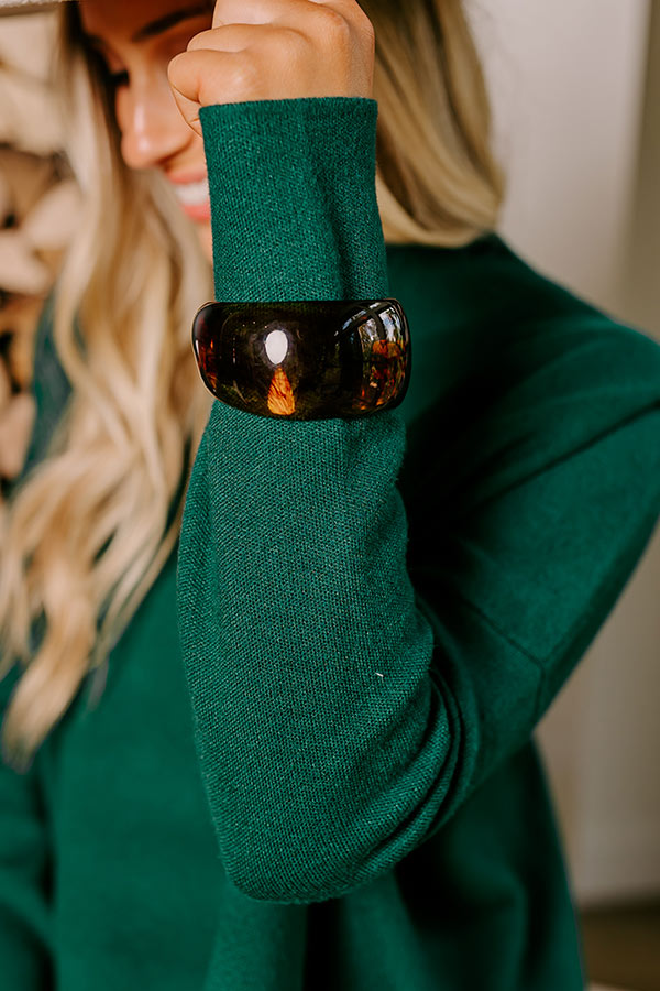 Boho Vibe Bangle Bracelet in Brown