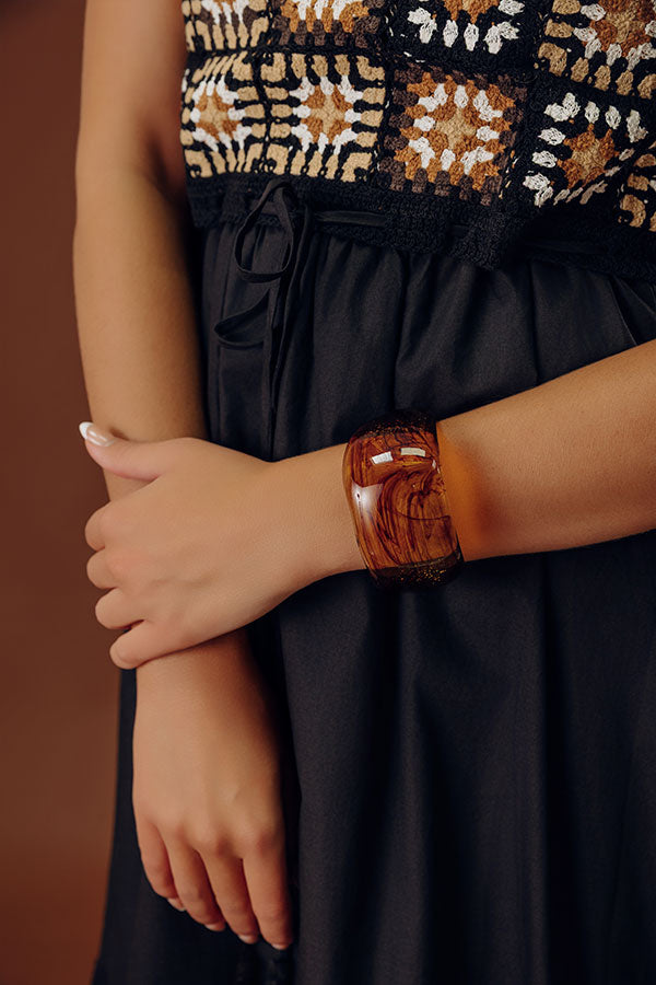 Boho Vibe Bangle Bracelet in Brown Image - 2