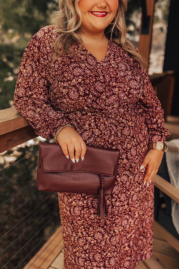 Merlot Sippin' Floral Midi Curves