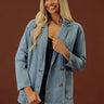 Train To Paris Denim Oversized Blazer Image - 1