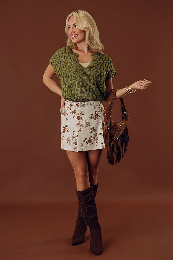 Block Party Chic Knit Top in Olive Image - 2