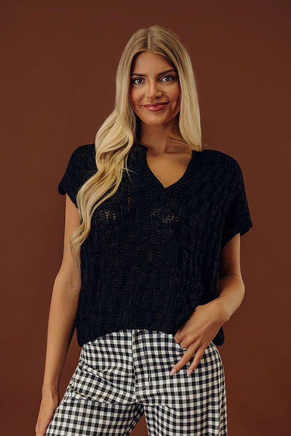 Block Party Chic Knit Top in Black Image - 1