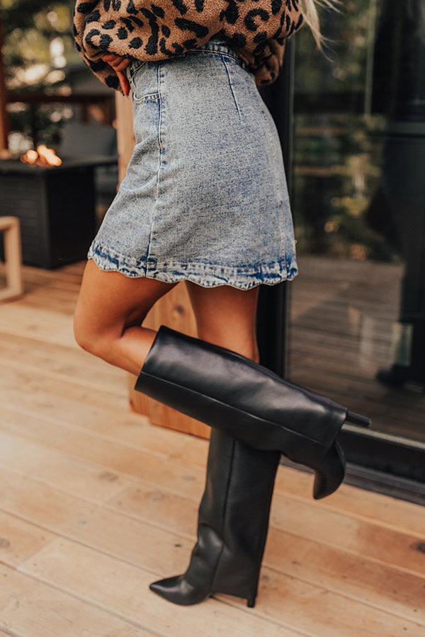 The Taylor High Waist Denim Skirt