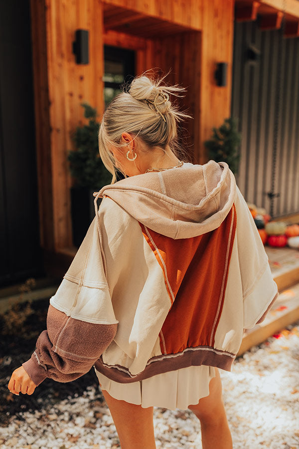 Fall Hike Color Block Sweater in Brown