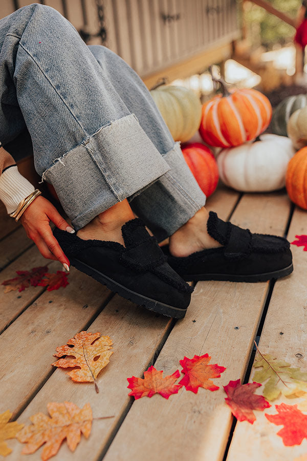 The Anna Faux Suede Slipper in Black