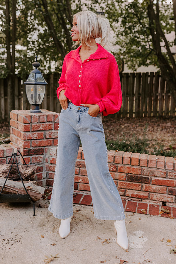 Apple Picking Pretty Knit Sweater In Bright Red