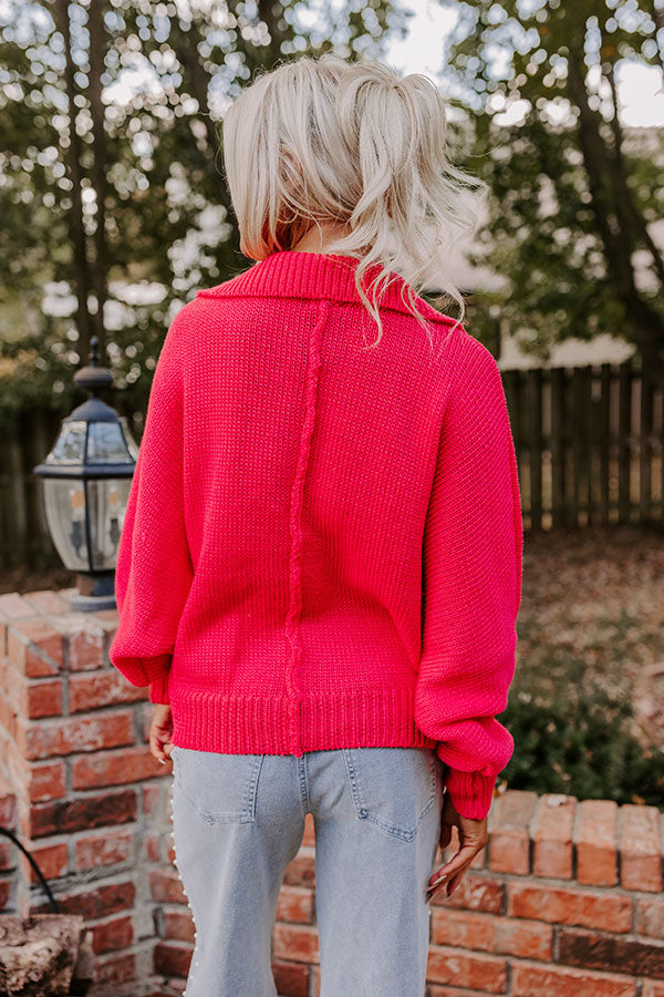 Apple Picking Pretty Knit Sweater In Bright Red