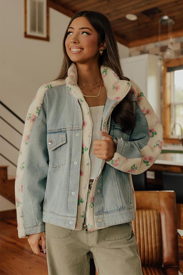 Cozy Daydream Sherpa Denim Jacket Image - 2