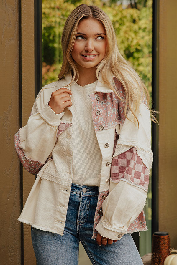 San Fran Cafe Denim Color Block Jacket Image - 1