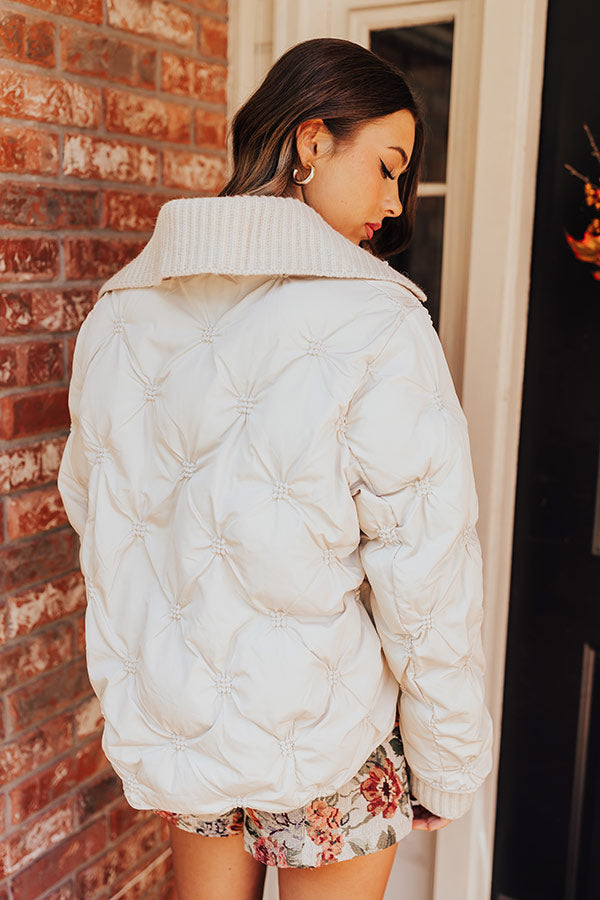 Cool Weather Puffer Jacket in Cream