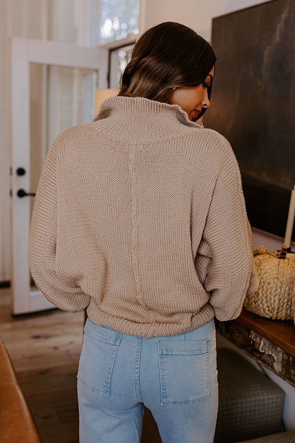 Apple Picking Pretty Knit Sweater In Iced Latte