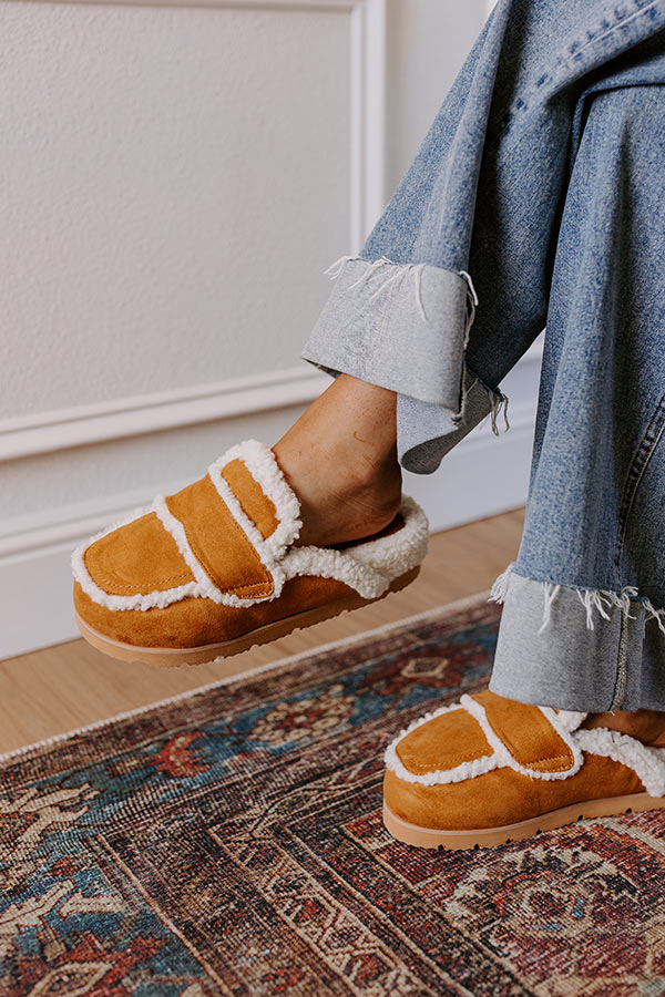 The Anna Faux Suede Slipper in Camel