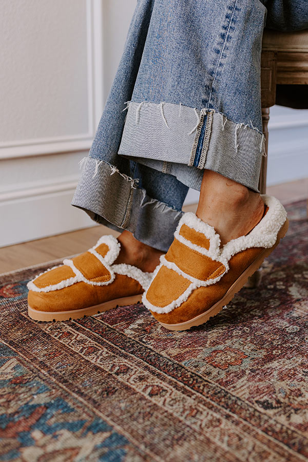 The Anna Faux Suede Slipper in Camel