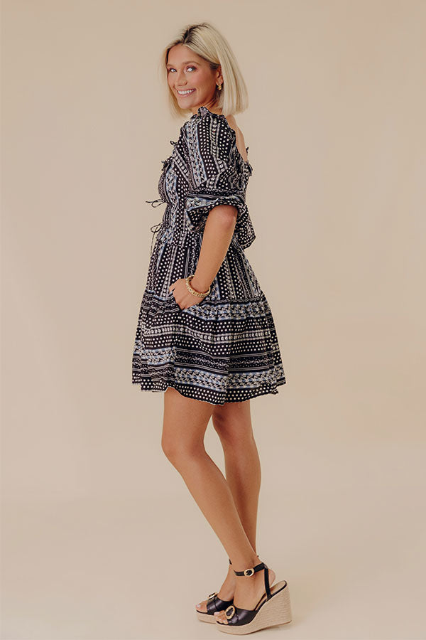 Wine Country Cutie Floral Mini Dress in Black Image - 4