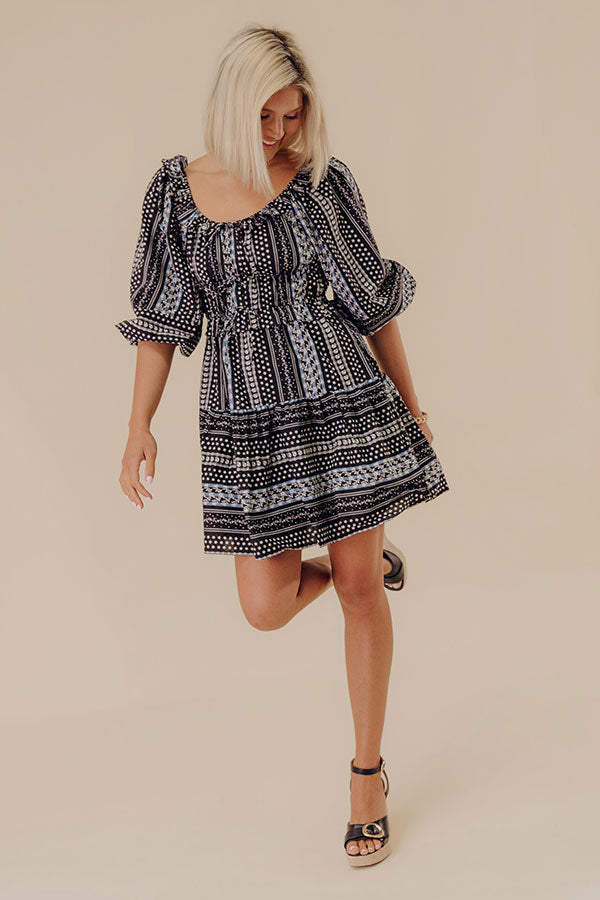 Wine Country Cutie Floral Mini Dress in Black Image - 1