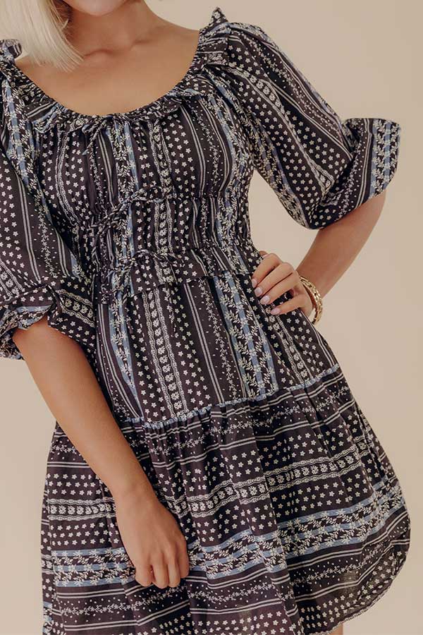 Wine Country Cutie Floral Mini Dress in Black Image - 2
