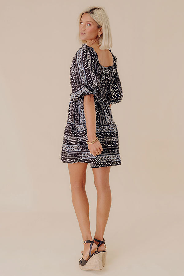 Wine Country Cutie Floral Mini Dress in Black Image - 5
