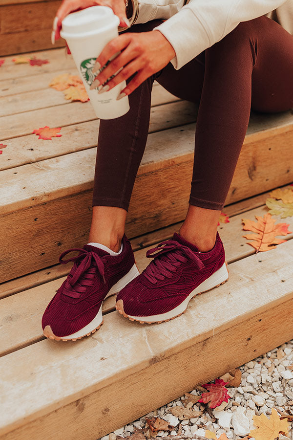 The Blake Corduroy Sneaker in Merlot