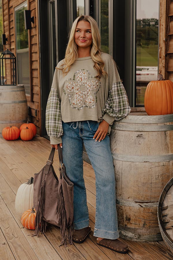 Apple Cider Sippin' Plaid Top