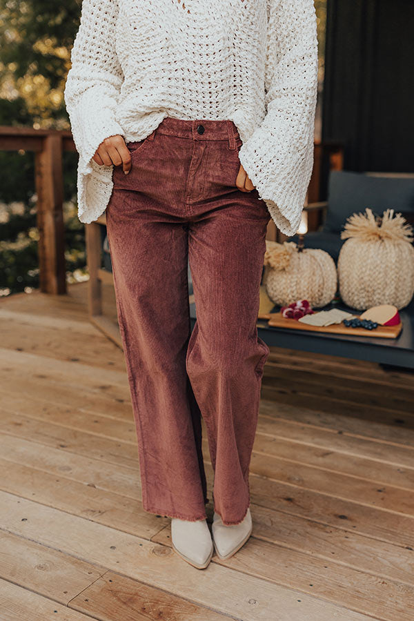 The Madelyn High Waist Corduroy Pants in Maple