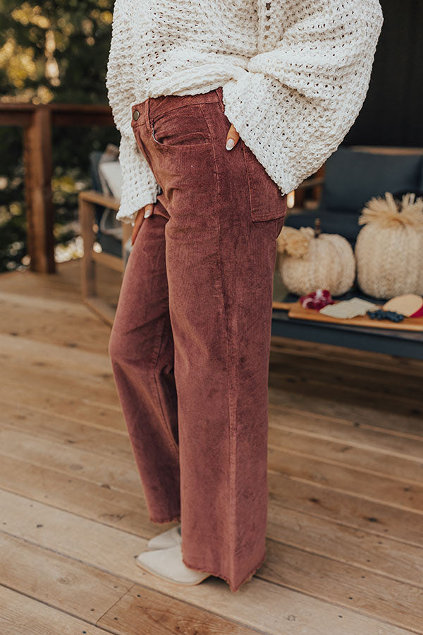 The Madelyn High Waist Corduroy Pants in Maple