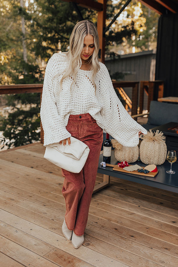 The Madelyn High Waist Corduroy Pants in Maple