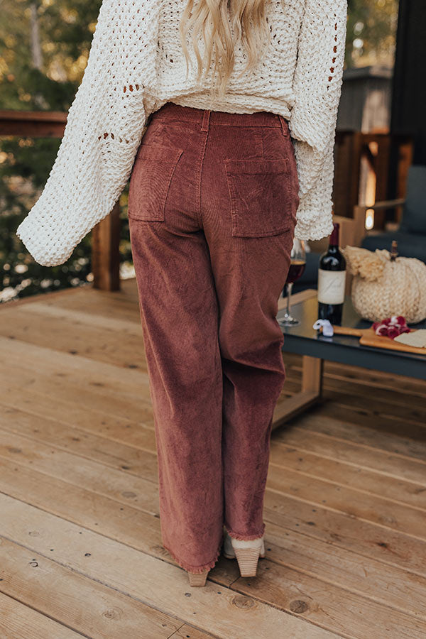 The Madelyn High Waist Corduroy Pants in Maple