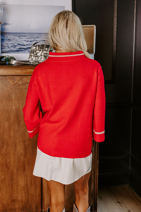 Class Act Sweater Top in Red