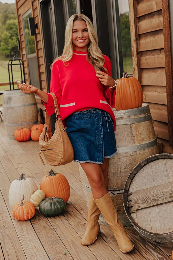 Class Act Sweater Top in Red Image - 1