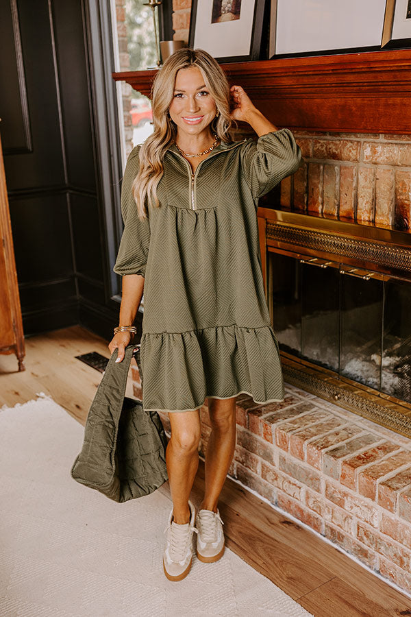 Fall Mixer Mini Dress in Olive