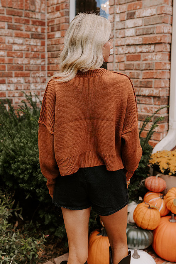 Harvest Wishes Ribbed Sweater in Cinnamon