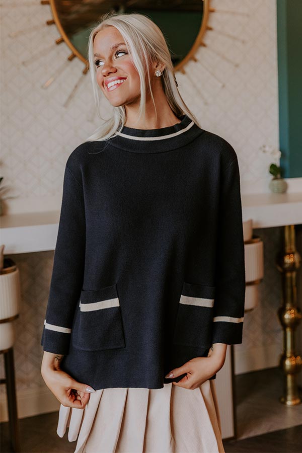 Class Act Sweater Top in Black Image - 2