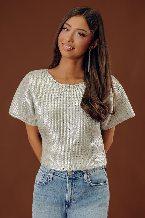 Made To Shine Metallic Knit Top Image - 2