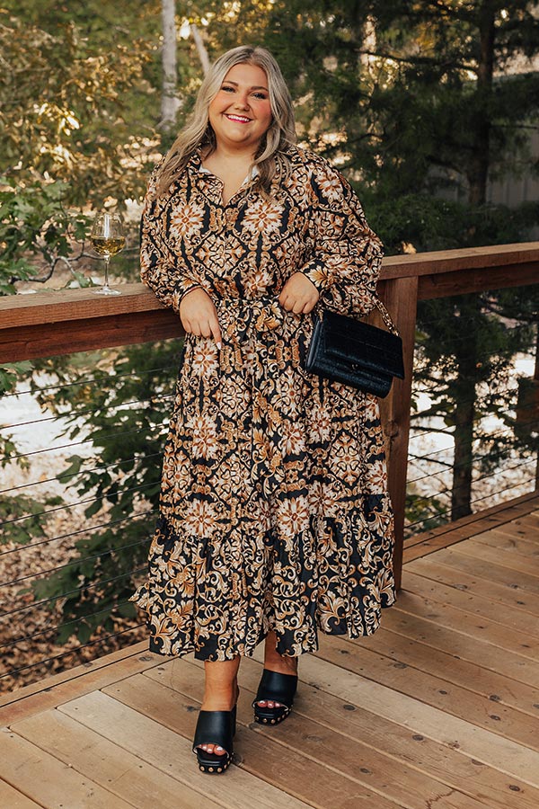 Dream Date Night Button Down Midi Curves