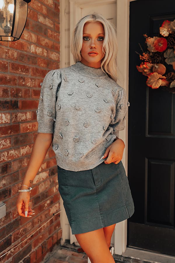 Cabernet Sippin Knit Top in Grey
