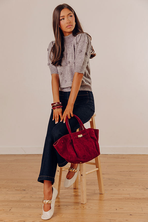 Cabernet Sippin Knit Top in Grey