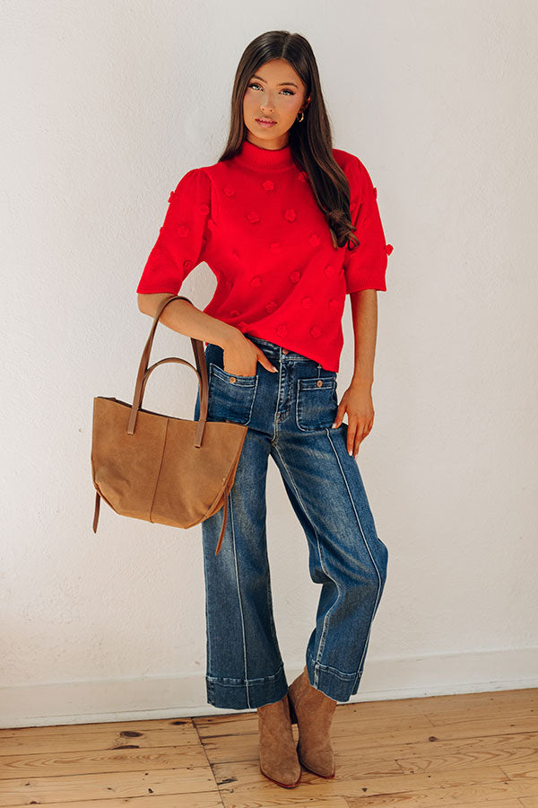 Cabernet Sippin Knit Top in Red Image - 1
