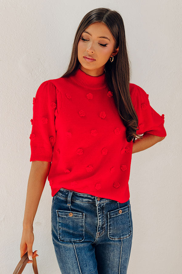Cabernet Sippin Knit Top in Red Image - 2