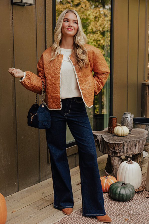 Fall Festival Quilted Jacket in Pumpkin Image - 1
