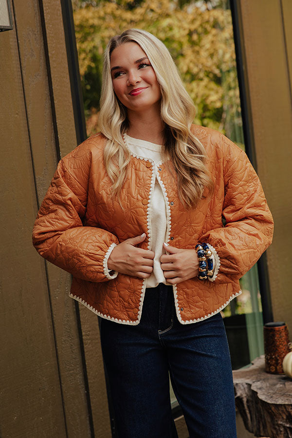 Fall Festival Quilted Jacket in Pumpkin Image - 2
