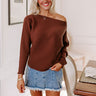 Cinnamon Chai Ribbed Sweater Top in Chestnut Image - 1
