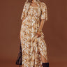 Charming Smile Floral Maxi Dress in Mocha Image - 1