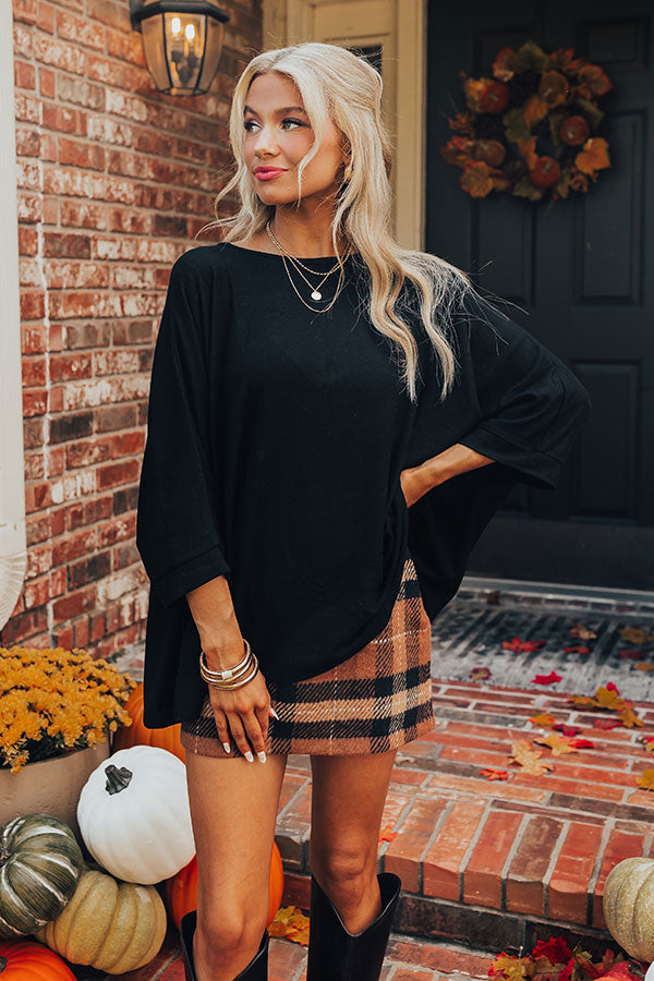 Easy To Style Oversized Dolman Tee in Black