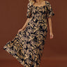 Charming Smile Floral Maxi Dress in Black Image - 1
