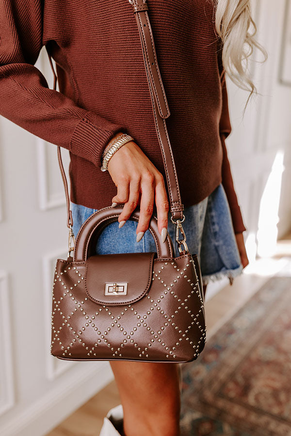 Couture Classic Faux Leather Purse in Chocolate