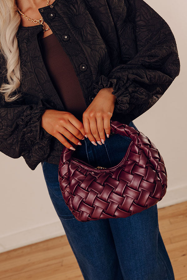 Vogue Views Faux Leather Woven Purse in Windsor Wine Image - 1