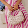 Vogue Views Faux Leather Woven Purse in Light Oatmeal Image - 1